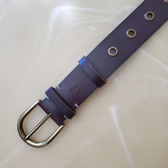 Frye Leather Grommet Belt Size Medium - Picture 8 of 13